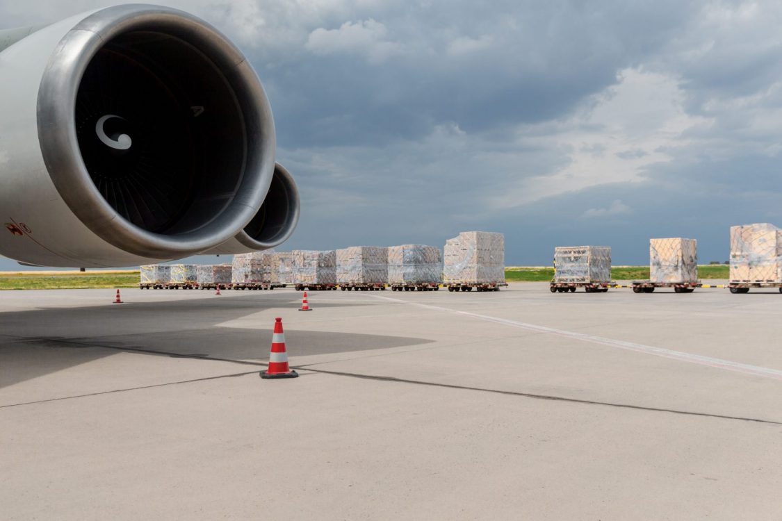 Cargo next to an aircraft