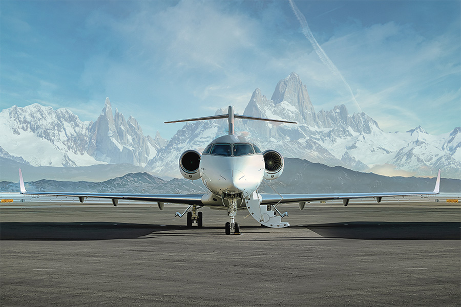 a private jet getting ready for take off