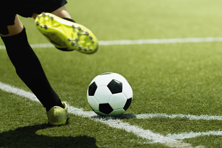 A football on a pitch