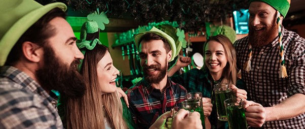A group of people celebrating St Patrick's Day
