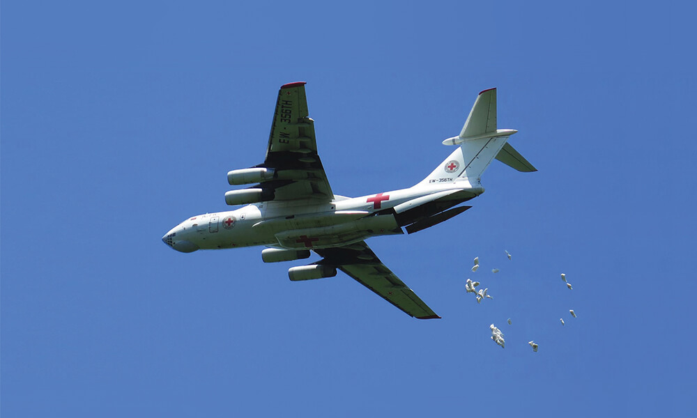 humanitarian aid delivery by Cargo air charter