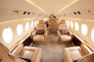 Interior of private jet