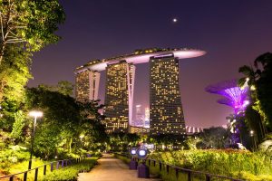 Marina Bay Sands Hotel Singapore at night