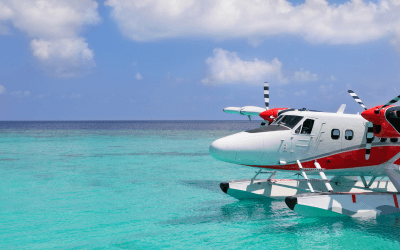Sea plane in the sea