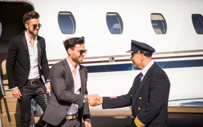 Two pilots safe and professional group air charter services for corporate retreats.