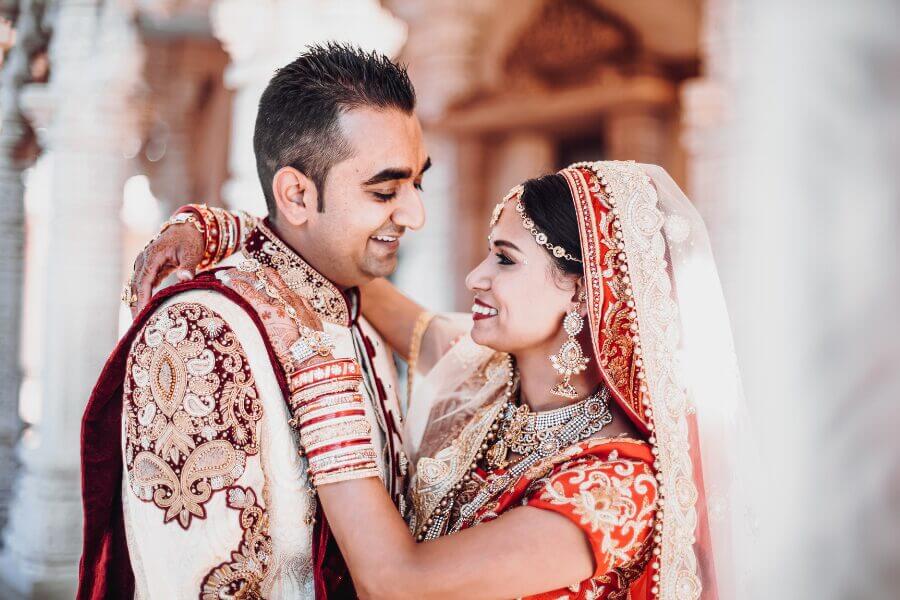 Young Indian Married Couple at Wedding Celebration
