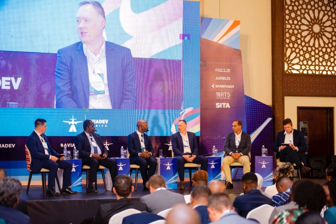 Linas Dovydėnas speaking at AviaDev panel