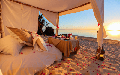 Romantic Sunset Dinner destinations for Wedding Group Air Charter