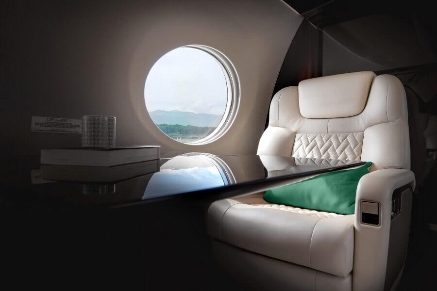 Private jet interior